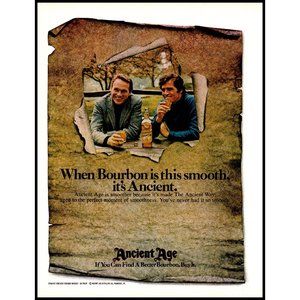 1971 Ancient Age Bourbon Whiskey Vintage Print Ad Scroll Men Park Shot Wall Art